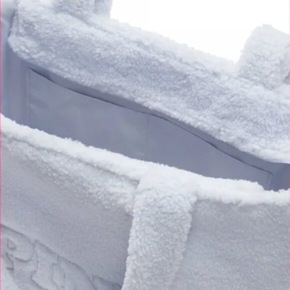 PINK Victoria's Secret Plush Teddy Cozy Fleece Sherpa Tote Bag - NWT - Picture 3 of 7